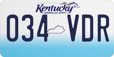 KY license plate 034VDR
