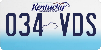KY license plate 034VDS