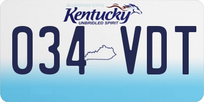 KY license plate 034VDT