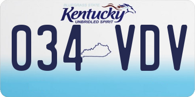 KY license plate 034VDV