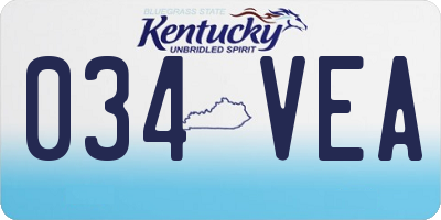 KY license plate 034VEA