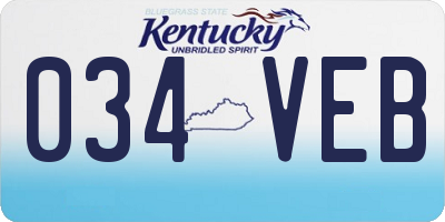 KY license plate 034VEB
