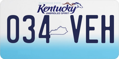 KY license plate 034VEH