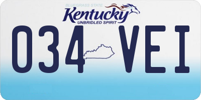 KY license plate 034VEI