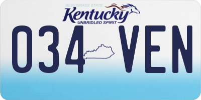 KY license plate 034VEN
