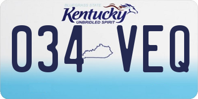 KY license plate 034VEQ