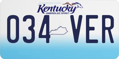 KY license plate 034VER