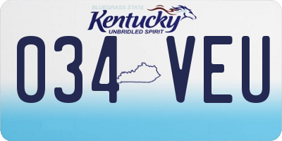KY license plate 034VEU