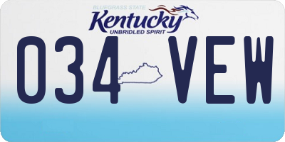 KY license plate 034VEW