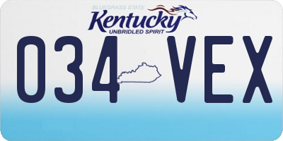KY license plate 034VEX