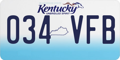 KY license plate 034VFB