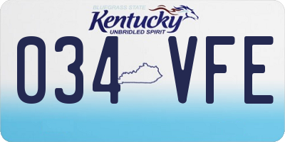 KY license plate 034VFE