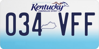 KY license plate 034VFF