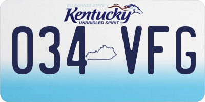 KY license plate 034VFG