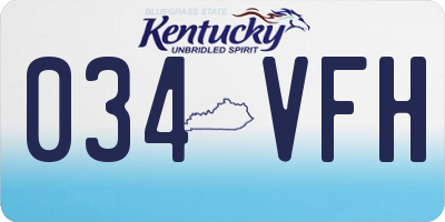 KY license plate 034VFH