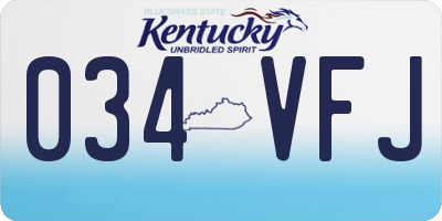 KY license plate 034VFJ