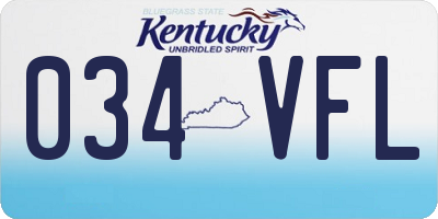 KY license plate 034VFL