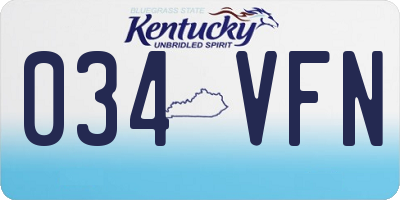 KY license plate 034VFN