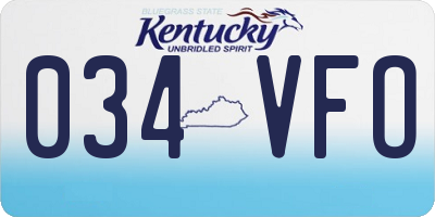 KY license plate 034VFO
