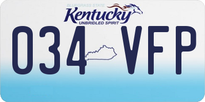 KY license plate 034VFP