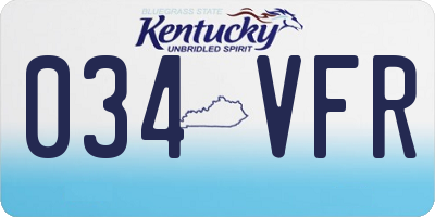 KY license plate 034VFR
