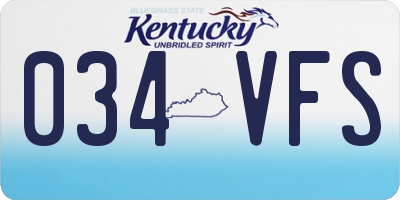 KY license plate 034VFS