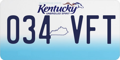 KY license plate 034VFT
