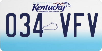 KY license plate 034VFV
