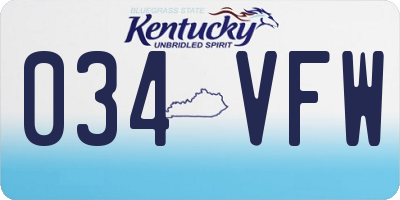 KY license plate 034VFW