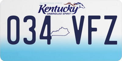 KY license plate 034VFZ