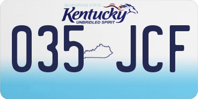 KY license plate 035JCF