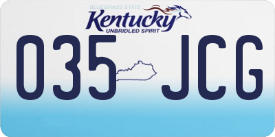 KY license plate 035JCG