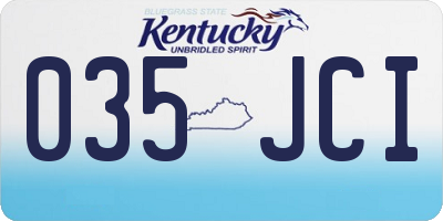 KY license plate 035JCI