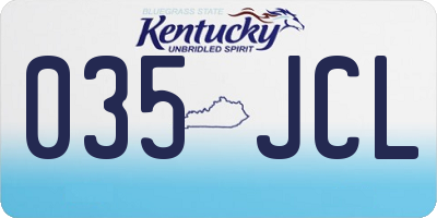 KY license plate 035JCL