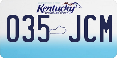 KY license plate 035JCM