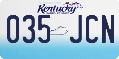 KY license plate 035JCN