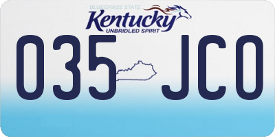 KY license plate 035JCO