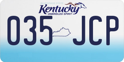 KY license plate 035JCP