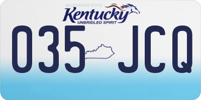 KY license plate 035JCQ