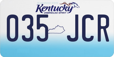 KY license plate 035JCR