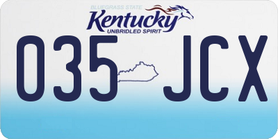 KY license plate 035JCX