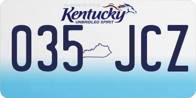 KY license plate 035JCZ