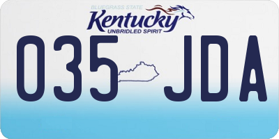 KY license plate 035JDA