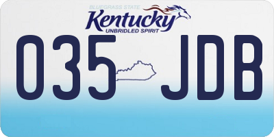 KY license plate 035JDB