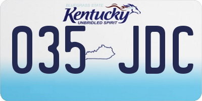 KY license plate 035JDC