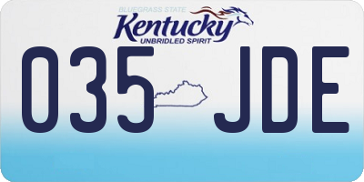 KY license plate 035JDE
