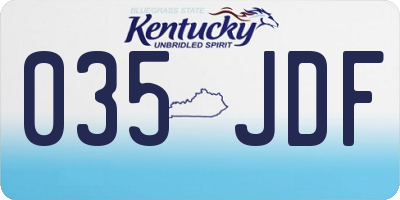 KY license plate 035JDF
