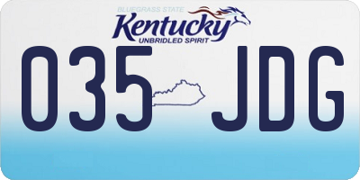 KY license plate 035JDG
