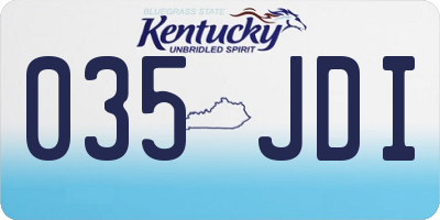 KY license plate 035JDI