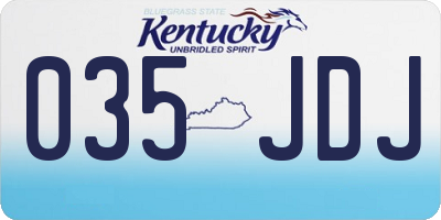 KY license plate 035JDJ